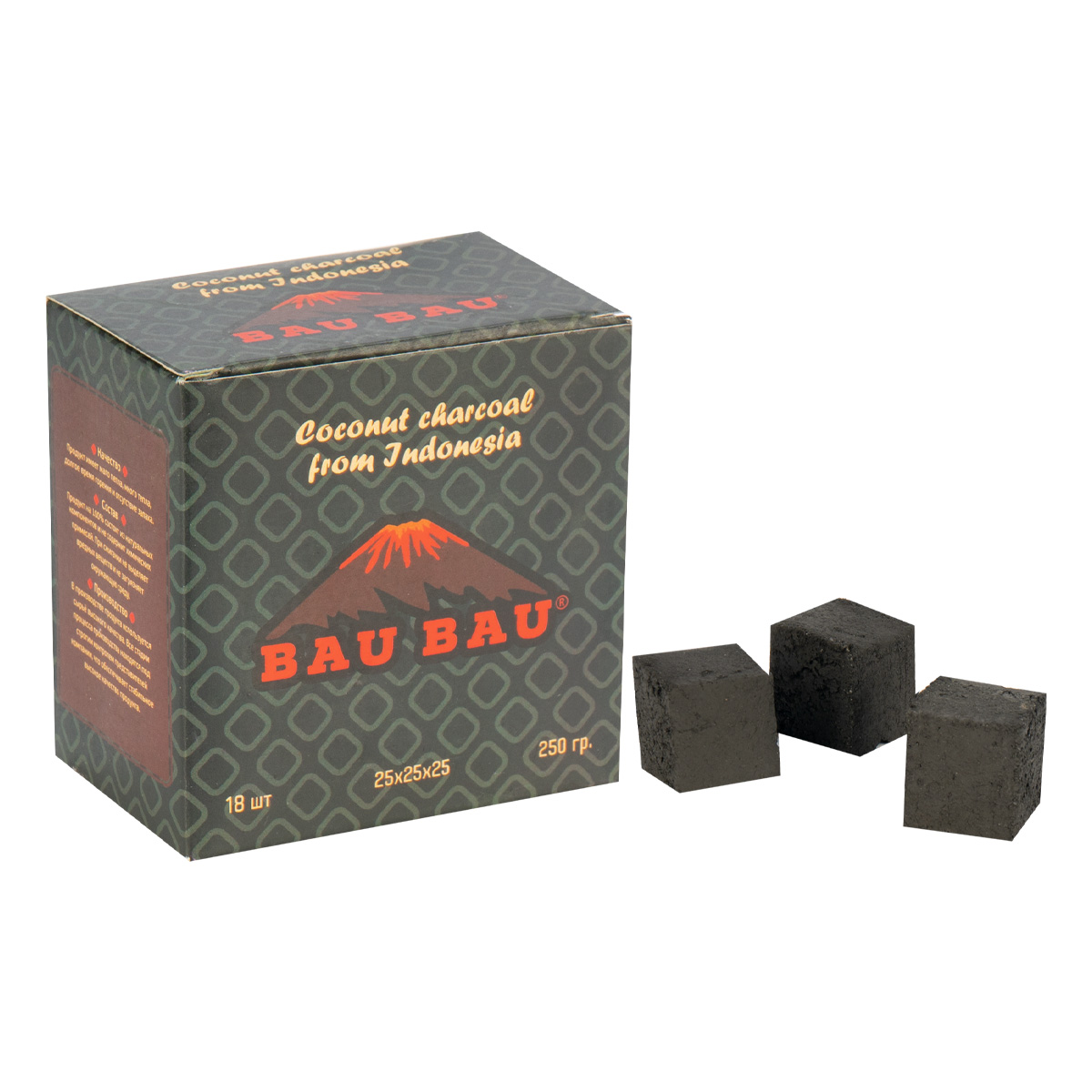 Уголь Bau Bau кокосовый 18 шт черный (25мм) (уценёнка без упаковки)