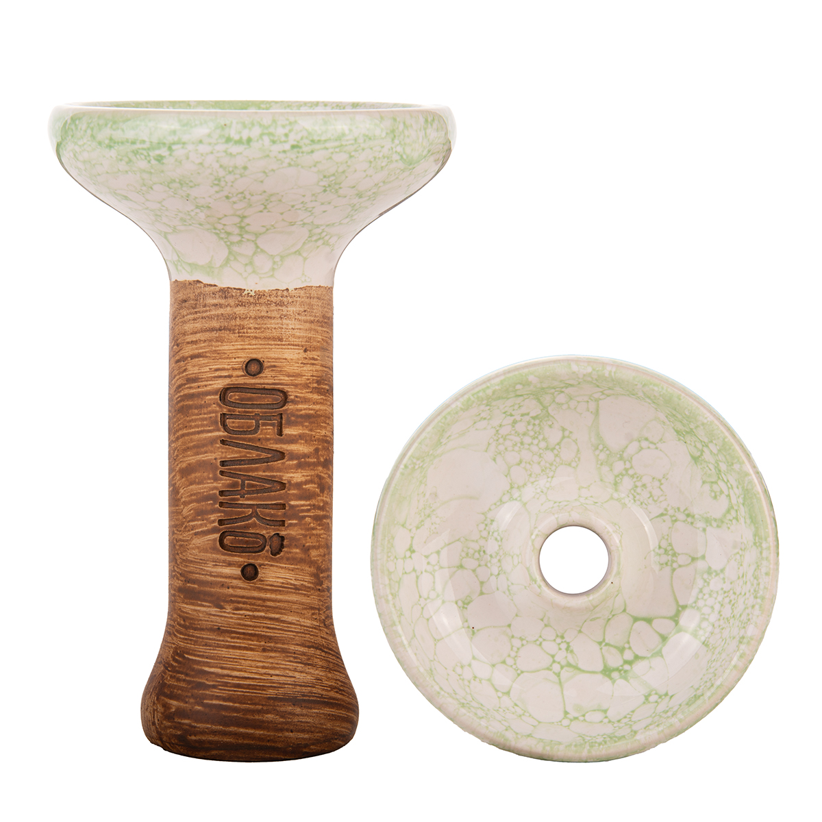 Чашка Облако Phunnel M Glaze Top 32 бело-зеленый мрамор