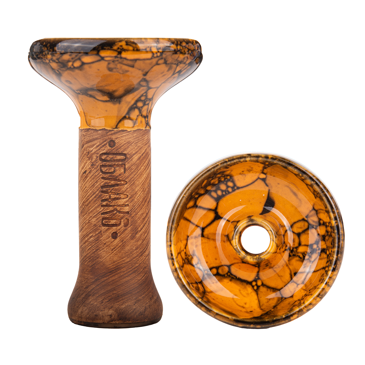 Чашка Облако Phunnel M Glaze Top 50 оранжево-чёрный мрамор