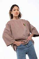 JENT Футболка СаркоЗИ бежевая/кофе (2XL)