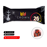 Уголь Crown кокосовый 10 шт (26 мм)