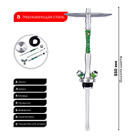 Кальян UNION Fibonacci стаб зелёный (без колбы)