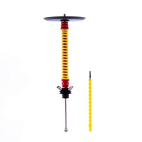 Кальян MAMAY CUSTOMS Coilovers красно-жёлтый (грав. Лампасы) (без колбы)