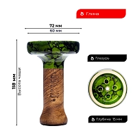 Фото 2 Чашка Облако Black Glaze Top зелено-чёрный мрамор 