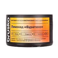 Фото  Бестабачная безникотиновая смесь для кальяна BRUSKO, 250 г, Лимонад «Буратино» 