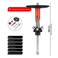 Фото 2 Кальян MAMAY CUSTOMS Flow серо-красный (без колбы) 