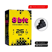 Фото 1 Уголь 8 Bit кокосовый 72 шт (25 мм) 