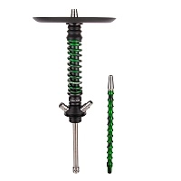 Фото 1 Кальян MAMAY CUSTOMS Coilover MINI ANOD чёрный/зелёный сплеш (без колбы) 
