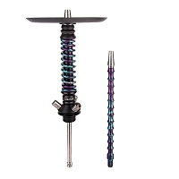 Фото 1 Кальян MAMAY CUSTOMS Coilover MINI ANOD чёрный/фиолетовобирюзовый сплеш (без колбы) 