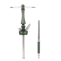 Фото 1 Кальян Hoob Mars Pro mini | Британский гоночный зелёный x Нержавеющая сталь 