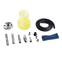 Фото 4 Кальян Pizduk Hookah (red-bag) жёлто-белая колба 