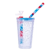 Фото  Бонг стакан 16см белый голубой красный 