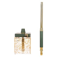 Фото 1 Кальян Hoob subAtom Британский гоночный зелёный x Золото | Cube mini Gold 