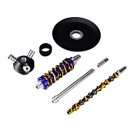 Фото 4 Кальян MAMAY CUSTOMS Coilover Micro фиолетово-золотой сплеш (без колбы) 