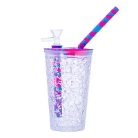 Фото  Бонг стакан 16см голубой розовый 