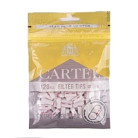 Фото  Фильтры для самокруток CARTEL SLIM Gummed 6/15мм (120шт) 