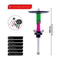 Фото 2 Кальян MAMAY CUSTOMS Flow фуксия-салатовый (без колбы) 