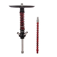 Фото 1 Кальян MAMAY CUSTOMS Coilover MINI ANOD чёрный/красный сплеш (без колбы) 