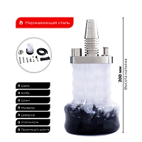 Фото 2 Кальян Pizduk Hookah (black-bag) чёрно-белая колба 
