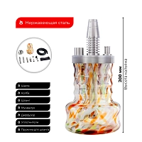 Фото 2 Кальян Pizduk LITE Red-bag (цветная колба) 