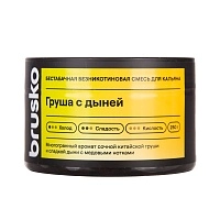 Фото  Бестабачная безникотиновая смесь для кальяна BRUSKO, 250 г, Груша с дыней 