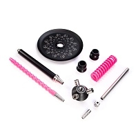 Фото 3 Кальян MAMAY CUSTOMS Coilovers MINI чёрно-розовый ф (без колбы) 1 