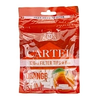 Фото  Фильтры для самокруток CARTEL SLIM ORANGE 6/15мм (120шт) 