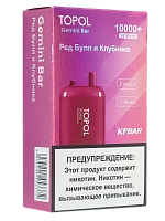 Фото  TOPOL GEMINI BAR Red Bull | Strawberry (2 вкуса, 10000+ затяжек) 