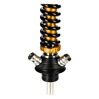Фото 4 Кальян MAMAY CUSTOMS Coilover Micro золото-чёрный (грав. Лампасы) (без колбы) 