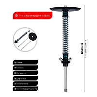 Фото 2 Кальян MAMAY CUSTOMS Coilovers зелёный лак-хром (без колбы) 
