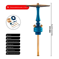 Фото 2 Кальян Hoob Mars mini Морской синий x Бронза 