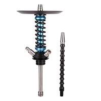 Фото 1 Кальян MAMAY CUSTOMS Coilover Micro Anod голубой/чёрный (без колбы) 