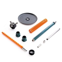 Фото 2 Кальян MAMAY CUSTOMS Coilovers зелёно-оранжевый (без колбы) 