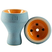 Фото  Чашка Форма Турка Бетон голубой / оранжевый 