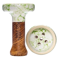 Фото 1 Чашка Облако Black Glaze Top бело-зеленый мрамор 