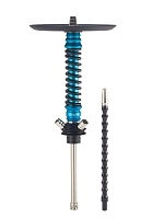 Фото 3 Кальян MAMAY CUSTOMS Coilovers MINI голубой анод. - черный (грав. Лампасы) (без колбы) 