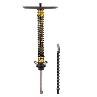 Фото 1 Кальян MAMAY CUSTOMS Coilover BIG ANOD золотой сплеш/чёрный (без колбы) 