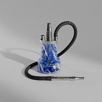 Фото 2 Кальян Pizduk Hookah (blue-bag) бело-синяя колба 