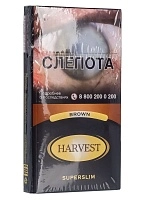Фото  Сигареты с фильтром HARVEST BROWN Superslims 