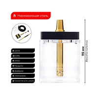 Фото 2 Кальян Hoob subAtom Чёрный x Золото | Cube mini 