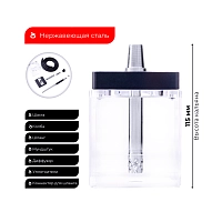 Фото 3 Кальян Hoob subAtom Чёрный x Нержавеющая сталь cube mini 