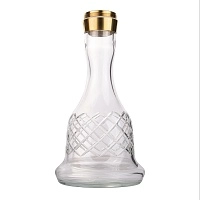 Фото 1 Колба для кальяна Hoob Bell Pro | Прозрачный, резное стекло x Золото 