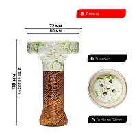 Фото 2 Чашка Облако Black Glaze Top бело-зеленый мрамор 