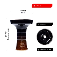 Фото 1 Чашка Форма Фанел Глазурь коричневый / чёрный глянец 