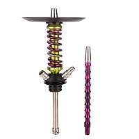 Фото 1 Кальян MAMAY CUSTOMS Coilover Micro Full Anod салатовый сплеш/пурпурный (без колбы) 