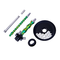 Фото 4 Кальян MAMAY CUSTOMS Asian MICRO бирюзово-золотой сплеш (без колбы) 