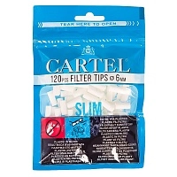 Фото  Фильтры для самокруток CARTEL SLIM 6/15мм (120шт) 