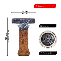 Фото 2 Чашка Облако Black Glaze Top серо-белый мрамор 