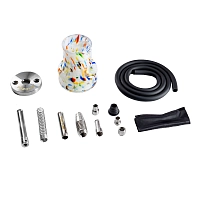 Фото 4 Кальян Pizduk Hookah (grey-bag) цветная колба 