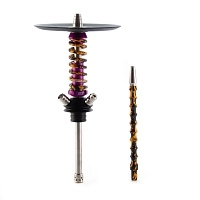 Фото  Кальян MAMAY CUSTOMS Coilover Micro фиолетово-золотые брызги (без колбы) 